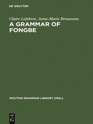 cover image of A Grammar of Fongbe